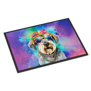 Schnauzer Hippie Dawg Doormat Non Slip Washable Low Pile 24H X 36W Indoor <b>Outdoor</b> Front <b>Door</b> <b>Mat</b> for Entryway - Product Image 1