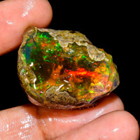 Opale d'Éthiopie Welo Fire naturelle à 100% de qualité AAA éblouissante, pierre précieuse brute fantaisie à huile, pour la fabrication de bijoux DIY, avec jeu de couleurs troisième niveau