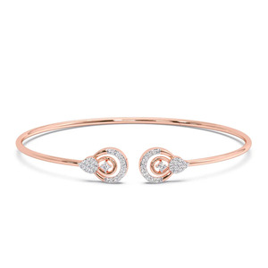 Interwoven Twisted Mesh Diamond Link <b>Bangle</b> <b>Bracelet</b> - Product Image 1