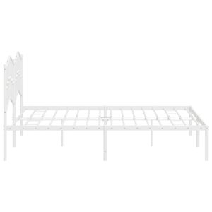 Base de Cama Moderna Rectangular de Acero Blanco de 72 x 84 Pulgadas, Camas Metálicas Contemporáneas - Product Image 6