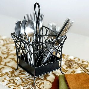 Portacubiertos de metal minimalista moderno, perfecto para cocinas compactas y organización eficiente de la encimera. - Product Image 4