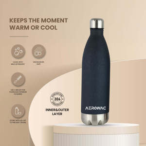 Black Stainless Steel Double Wall Vacuum Thermal Water Bottle Cola Shape Reusable Hydration Flask Leakproof Portable <b>Metal</b> Base - Product Image 3