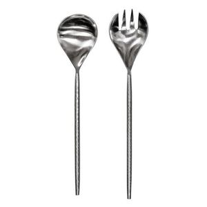 Universal Style Silver Stainless Steel Metal Salad <b>Server</b> For Home Kitchen And Restaurant Tableware - Product Image 2