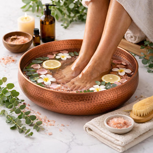 Tazón de pedicura con acabado en cobre, portátil, para lavar y remojar los pies, para salón de belleza, masaje de pies, alta calidad a precio de mayoreo. - Product Image 5