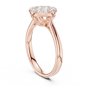 Rose <b>Gold</b> Round Multi Stone Cluster Lab Grown Diamond Statement <b>Cocktail</b> <b>Ring</b> Pavé Setting Women's Fine Jewelry - Product Image 2