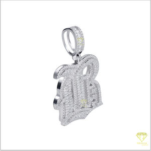 Colgante inicial personalizado de tendencia Nombre personalizado con VVS Lab Grown Plating en plata de ley 925 Regalo perfecto - Product Image 3