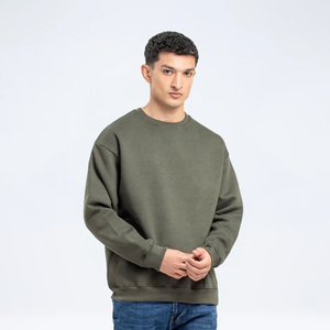 Sudadera de cuello redondo 100% algodón, estilo streetwear, lavada, 200 g/m², con logo personalizado, estilo vintage, transpirable para hombre. - Product Image 5