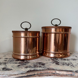 Metcraft BCSF47 Two Gorgeous Polished Copper Kitchen Storage <b>Containers</b> Featuring Flip Top Lids Moisture-Proof Freshness - Product Image 1