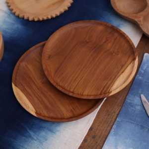 Handmade Natural Wooden Charger Dinner Plate Crafted Premium Mango Wood Decorative Epoxy Resin Emerald Finish Classic Design - Product Image 3