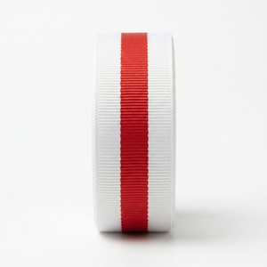 Neelkamal Industries Wholesale Striped Grosgrain Ribbon <b>White</b> Red Center Stripe Ribbon for Hair Bows Gift <b>Wrap</b> Medal Decor - Product Image 5