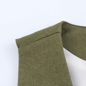 Chaleco Elegante Casual para Mujer, Cuello Redondo, con Cinturón, Color Verde Personalizable, Resistente al Viento y Transpirable, Venta al Por Mayor, Nueva Colección 2026 - Product Image 4