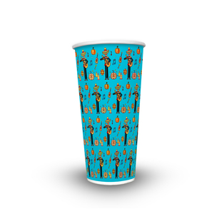 Vasos de papel desechables de pared simple de grado alimenticio reciclables personalizables de alta calidad (8oz-22oz) para servicios de entrega - Product Image 2