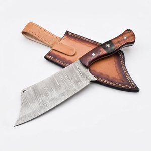 Couteau à découper professionnel en acier Damas forgé à la main, manche en bois, pour cuisine, restaurant, maison, extérieur, vente en gros, fabricant OEM - Product Image 1