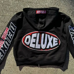 Sudadera con Capucha para Hombre, Otoño 2022, 100% Algodón, Forro Polar Grueso, con Cierre, Logotipo Personalizado Bordado, Talla Grande - Product Image 2