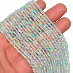 Perles rondes lisses en opale Welo d'Éthiopie naturelle, 3 mm, perles de pierres précieuses chatoyantes, brin de 15 pouces, pour la fabrication de bijoux, vente en gros, perles en vrac - Product Image 3