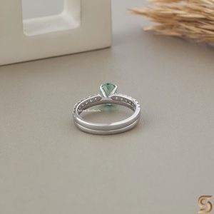 1CT Oval Cut Diamond Engagement Ring Set 18K Solid Gold Dainty Bridal Wedding Band Set For Women <b>Wife</b> Gift - Product Image 3