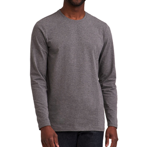 Nouveauté 2026 T-shirt à manches longues col rond en polyester uni, vierge pour sublimation et broderie, personnalisable avec logo, pour hommes et femmes - Product Image 1