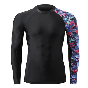 Chemises de sport pour hommes en polyester/coton respirant à col rond et manches longues, haute performance, pour la course à pied et la salle de sport, vente en gros - Product Image 1