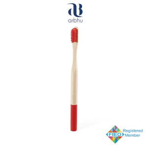 Bottom Painted Bamboo <b>Toothbrush</b> Fiber Bristle Colorful Handle Biodegradable Natural Wood Eco Friendly Modern Oral Care - Product Image 4