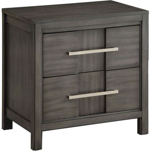 Bellissimo Comodino in Stile Transizionale, 1 Pezzo, Grigio, per Arredamento Camera da Letto - Product Image 1