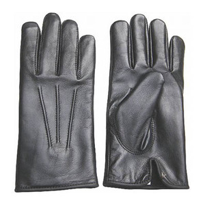Leather <b>Gloves</b> Wrist Length Thermal <b>Warm</b> Unlined Black Plain Style Daily Use High Quality Genuine Leather Dressing <b>Gloves</b> - Product Image 4