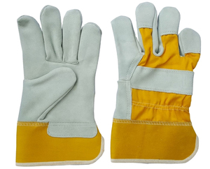 Guantes de Seguridad de Cuero de Primera Calidad, Amarillos, Resistentes a la Abrasión, Antideslizantes, para Uso General, con Puño Recto - Product Image 5