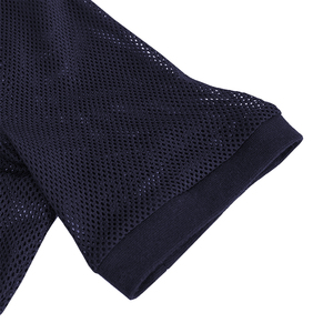 Nueva Camiseta Deportiva Personalizada para Hombre, de Malla, Color Azul Marino, Manga Corta, Hombros Caídos, para Gimnasio, Entrenamiento, Musculación - Product Image 5