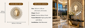 Miroir Mural Rond Design Pellet, Miroir Décoratif pour Salle de Bain, Chambre à Coucher, Salon, Style Moderne, Fixation Murale, 15,5 Pouces - Product Image 4