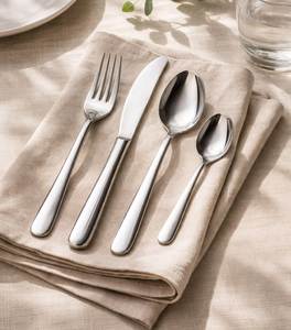 Eco Friendly <b>Reusable</b> Metal <b>Cutlery</b> <b>Set</b> Stainless Steel Flatware For Kitchen Restaurant And Outdoor Dining - Product Image 6