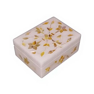 Boîte incrustée de marbre faite à la main de conception traditionnelle totalement nouvelle avec la boîte de marbre de nacre pour l'article de cadeaux de bijoux - Product Image 2