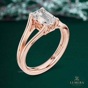 Radiant Cut Lab Grown Diamond Engagement Rose Gold Ring Rose Gold Engagement Ring Classic Style Fine <b>Jewellery</b> - Product Image 4