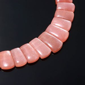 Natural Peach Moonstone Beaded <b>Necklace</b> For Women Handmade Gemstone Choker <b>Statement</b> Jewelry Natural Stone <b>Necklace</b> 14 Inch - Product Image 2