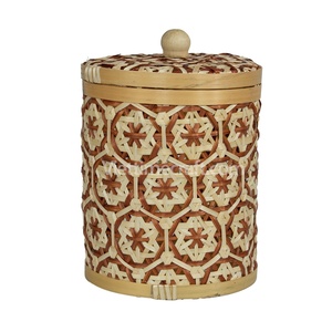 Wicker thủ công tre giỏ quà tặng tre đầy màu sắc dệt giỏ quà tặng/tre món quà cản trở cho ramadan/EID giỏ bán buôn - Product Image 2