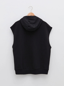 Sweat-shirt sans manches à capuche pour homme, débardeur décontracté uni, pull de sport avec poche - Product Image 4