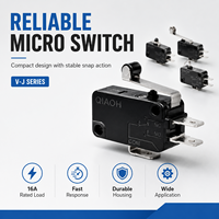 Micro-interrupteur de fin de course SPDT série V-J 16A, à action rapide, avec options d'actionneurs multiples, indice de protection IP65, intelligent, 250VAC