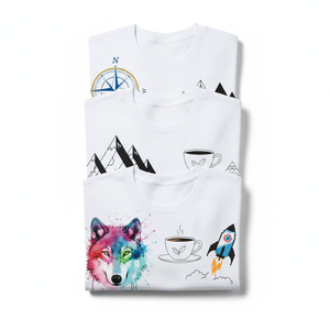 Paquete de 5 Camisetas con Diseño Personalizado |   Peso pesado 180 GSM |   Impresión de Calidad Premium - Product Image 1