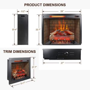 Chimenea Eléctrica Infrarroja de 28 Pulgadas con Kit de Acabado, Panel Táctil, Decoración para el Hogar, Calentador, Chimenea sin Humo y Efecto de Llamas - Product Image 2