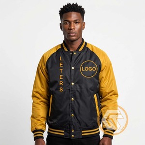 Alpha |   Blouson universitaire d'automne matelassé brodé en satin Phi, de haute qualité, respirant, à col montant, pour hommes de fraternité et sororité - Product Image 3