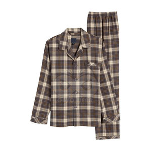 Men's <b>Classic</b> Cotton Pajama Set Lightweight Breathable Two Piece Sleepwear For Hotel Home And Travel - Product Image 4