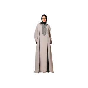 Women's Floor Length Full Sleeve Abaya with Turn Down Collar Machine Embroidery Modest <b>Loose</b> Fit Muslim Women's Daily Wear <b>Dress</b> - Product Image 3