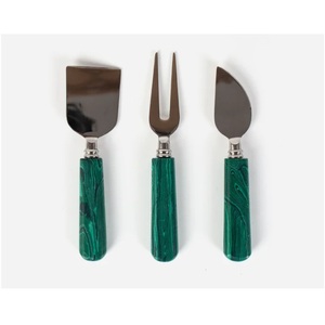 High Quality Kitchenware <b>Cheese</b> <b>Knife</b> <b>Set</b> Stainless Steel Silver <b>Cheese</b> <b>Knives</b> <b>Set</b> 3 Pieces with Stone Handle Fork Heart <b>Knife</b> - Product Image 2
