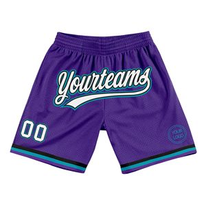 Shorts de bain unisexes personnalisés avec broderie, taille mi-haute élastique, en Spandex/Polyester respirant, imprimés par transfert thermique - Product Image 1