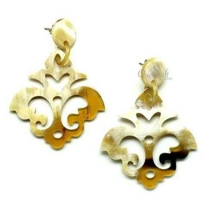 Pendientes de cuerno de búfalo natural hechos a mano, joyería ecológica de moda, accesorios para mujer - Product Image 2