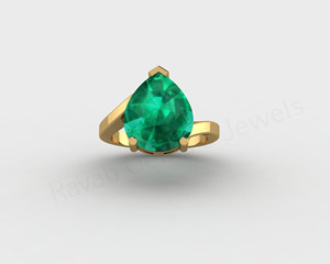 Beautiful 18K Gold Rhodium 925 <b>Silver</b> 8x10mm Pear <b>Emerald</b> Quartz Gemstone Prong Set Luxury Designer <b>Ring</b> For Engagement Wedding - Product Image 2