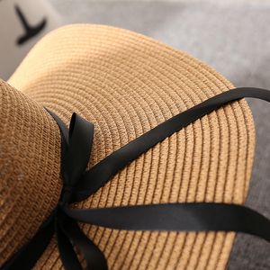 Custom Natural Grass <b>Floppy</b> Straw <b>Hat</b> Wide Brim Summer Beach <b>Sun</b> <b>Hat</b> Unisex OEM ODM Private Label with Ribbon & Rope - Product Image 2
