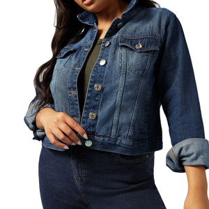 Chaqueta Vaquera para Mujer Talla Grande, Tela al por Mayor, Personalizable, Muestra Gratuita, Mejor Calidad - Product Image 4