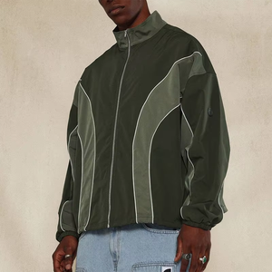 Veste coupe-vent pour homme en nylon réfléchissant 3M imprimé, avec cordon de serrage et ourlet élastique, demi-zip et capuche - Product Image 1