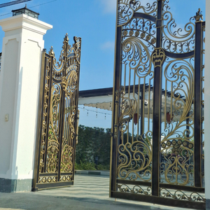 Portail battant moderne et contemporain en fer forgé pour villas extérieures avec garantie d'un an, utilisation durable, revêtement poudré - Product Image 6