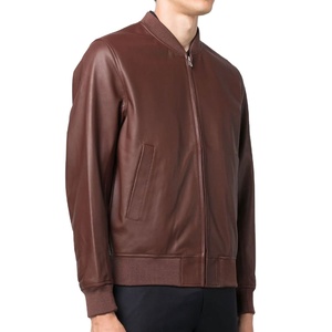 Hot Selling High Quality Men's Slim Fit PU Leather Jacket Custom Stand Collar <b>Cardigan</b> Warm Zipper Pocket Winter Formal Canvas - Product Image 1