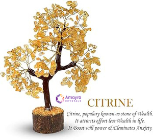 CITRINE Gemstone Waterproof 300 Beads Wooden Base Handmade Mascot Theme <b>Tree</b> Decor Flower <b>Pot</b> Wholesale AMAYRA CRYSTALS Gujarat - Product Image 6